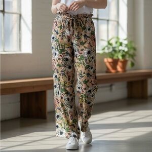 Floral Wide Leg Women's Pants